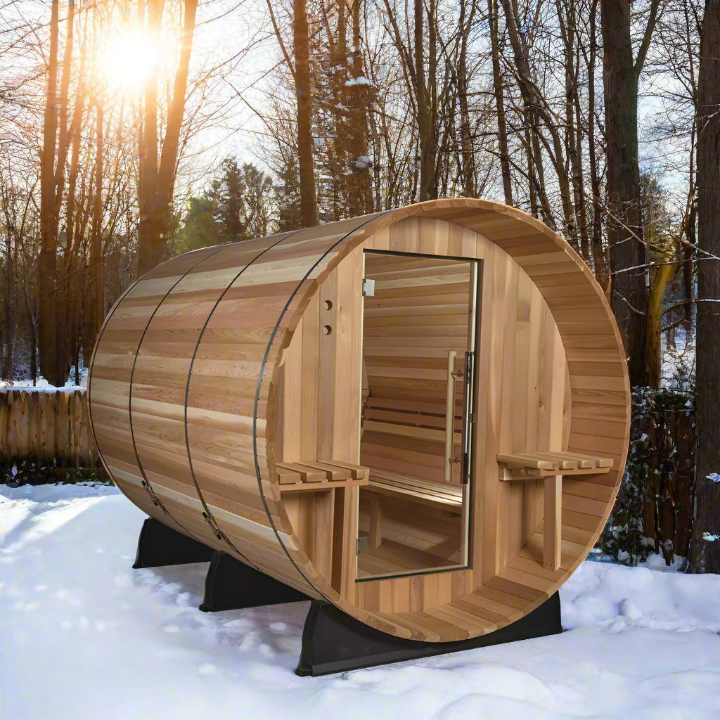 Almost Heaven Saunas Almost Heaven Huntington Canopy Barrel 6 Person Sauna