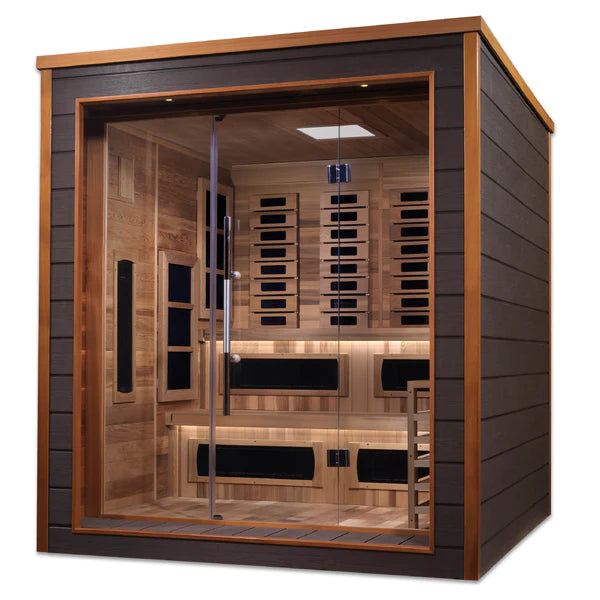 Golden Designs Saunas Golden Designs Karlstad 6 Person Outdoor-Indoor PureTech™ Hybrid Full Spectrum Sauna (GDI-8226-01)