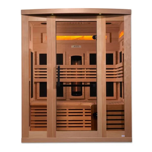 Golden Designs Saunas Golden Designs Reserve Edition 3 Person Near Zero EMF Full Spectrum with Himalayan Salt Bar (GDI-8230-01)