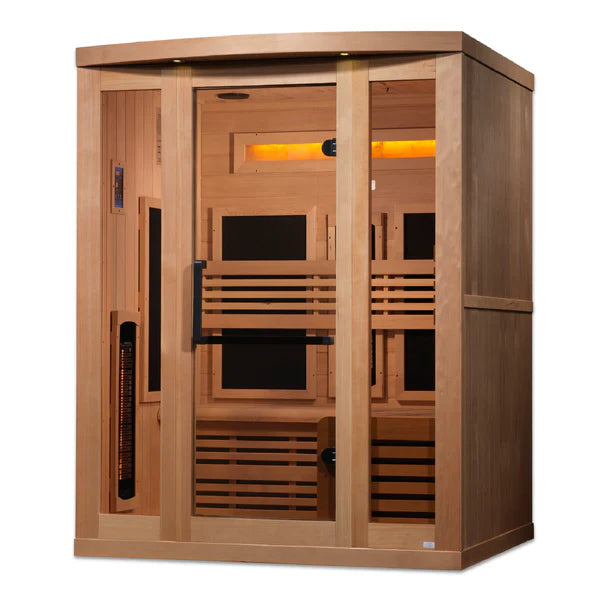 Golden Designs Saunas Golden Designs Reserve Edition 3 Person Near Zero EMF Full Spectrum with Himalayan Salt Bar (GDI-8230-01)
