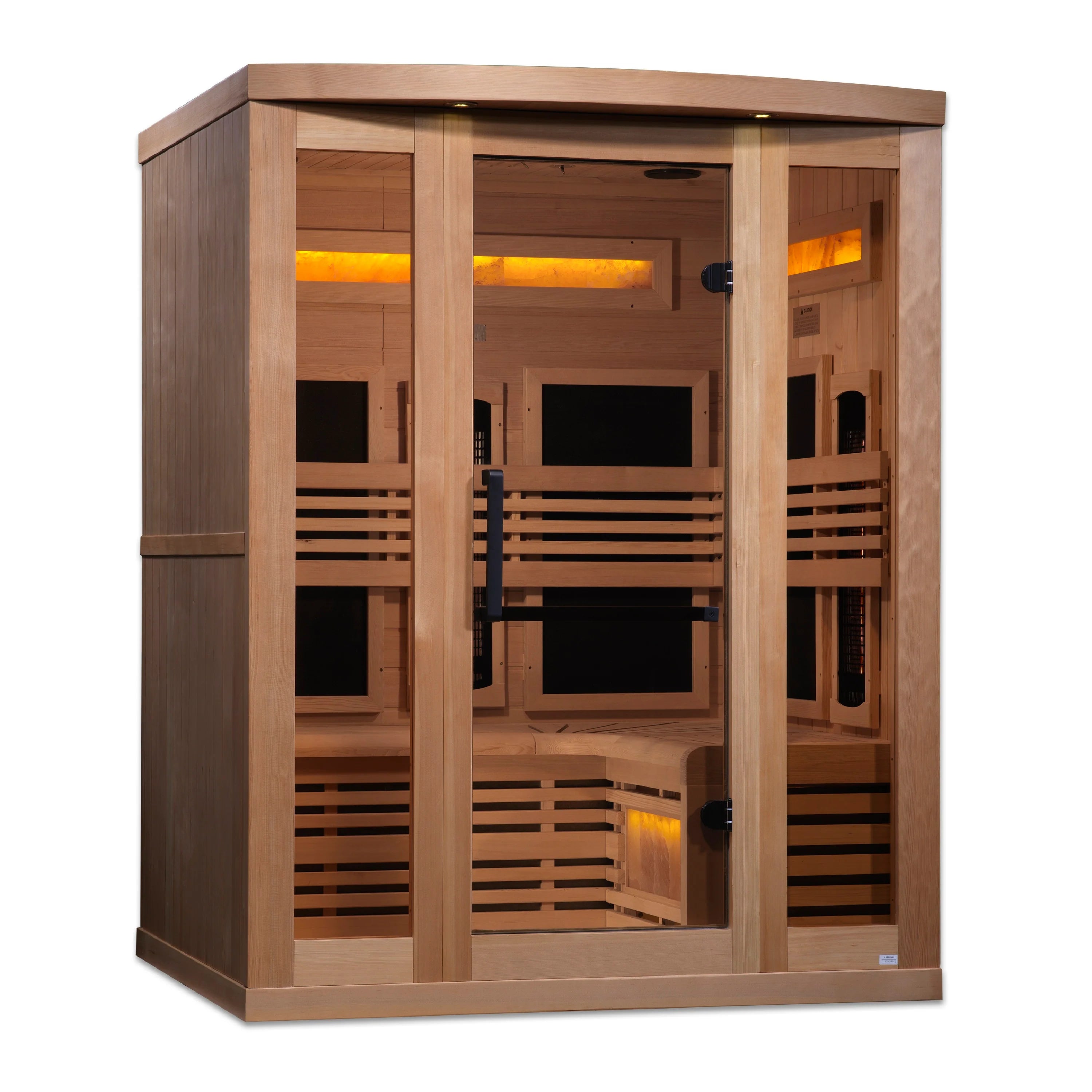 Golden Designs Saunas Golden Designs Reserve Edition 3 Person Near Zero EMF Full Spectrum with Himalayan Salt Bar (GDI-8230-01)