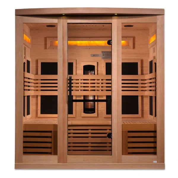 Golden Designs Saunas Golden Designs Reserve Edition 6 Person Near Zero EMF Full Spectrum with Himalayan Salt Bar (GDI-8260-01)