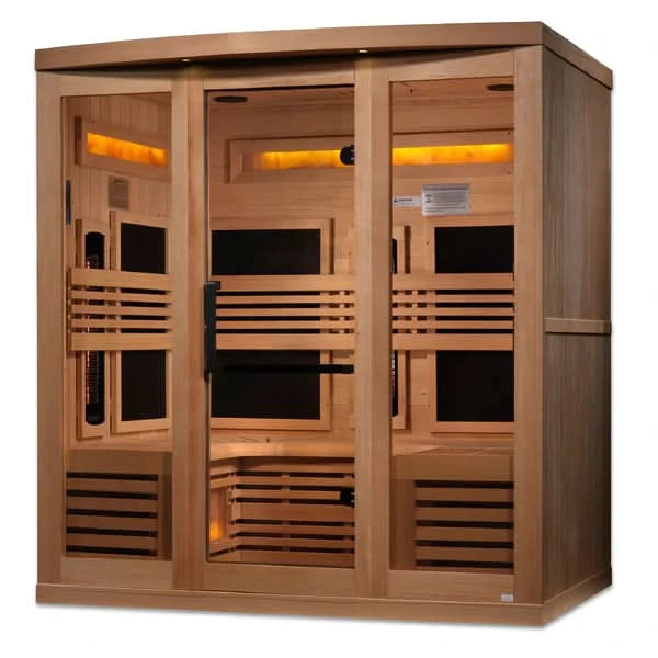 Golden Designs Saunas Golden Designs Reserve Edition 6 Person Near Zero EMF Full Spectrum with Himalayan Salt Bar (GDI-8260-01)
