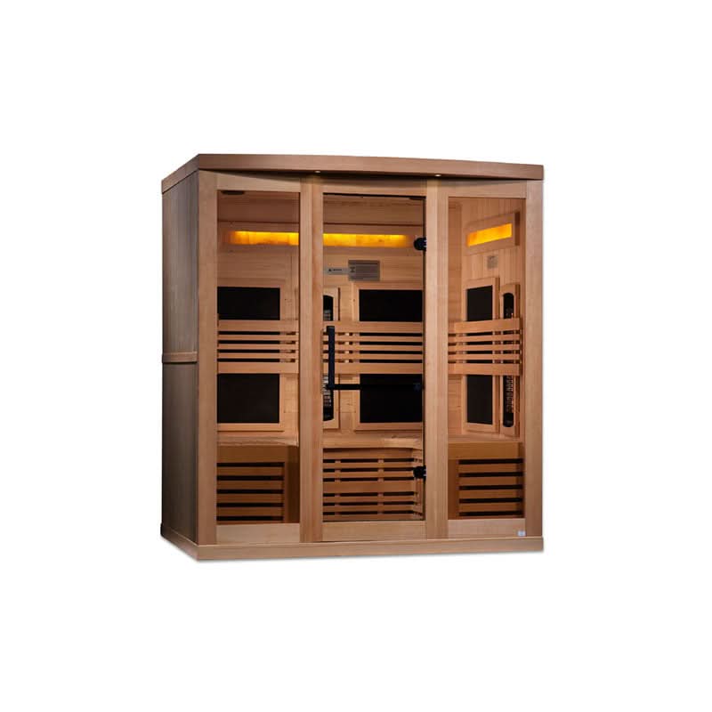 Golden Designs Saunas Golden Designs Reserve Edition 6 Person Near Zero EMF Full Spectrum with Himalayan Salt Bar (GDI-8260-01)