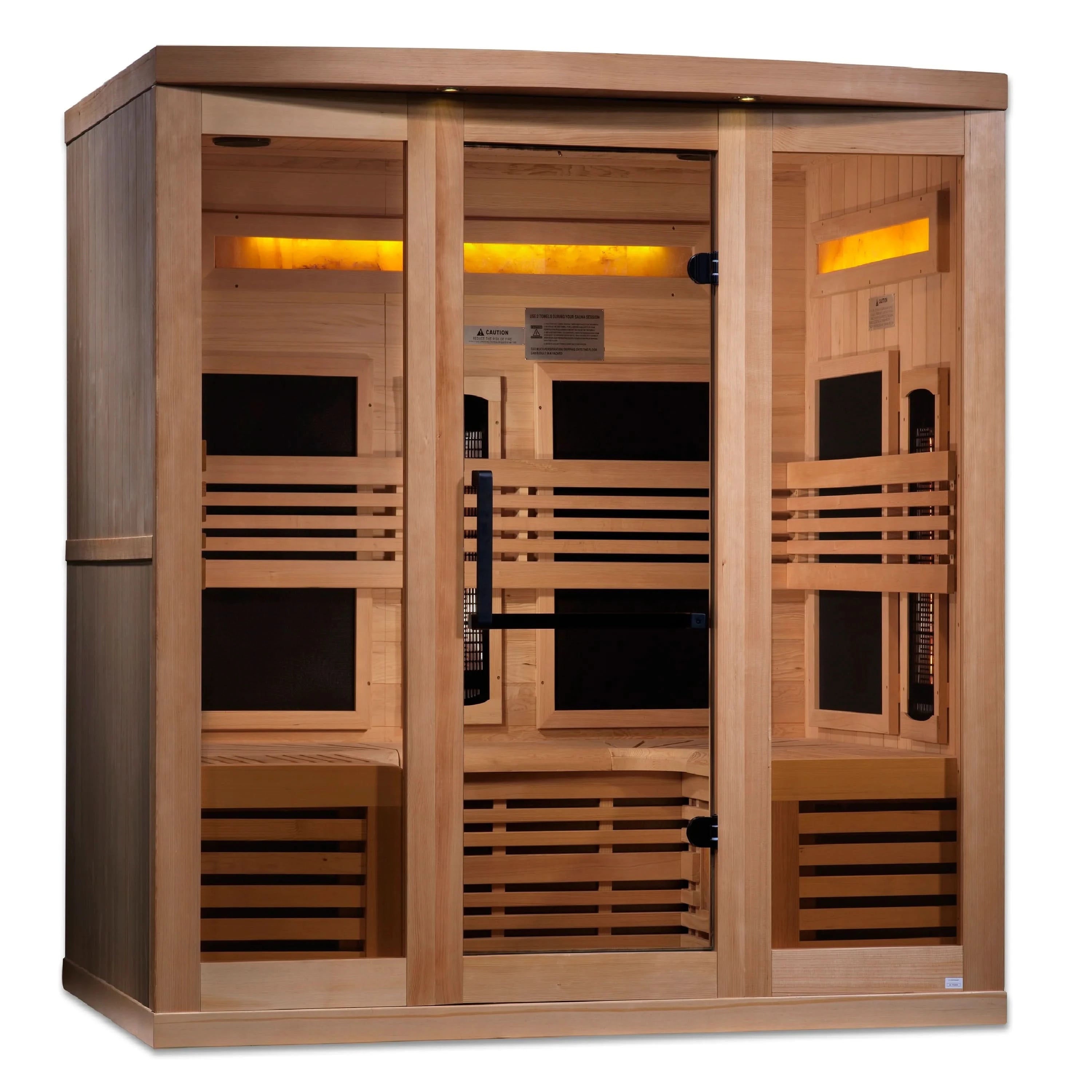 Golden Designs Saunas Golden Designs Reserve Edition 6 Person Near Zero EMF Full Spectrum with Himalayan Salt Bar (GDI-8260-01)