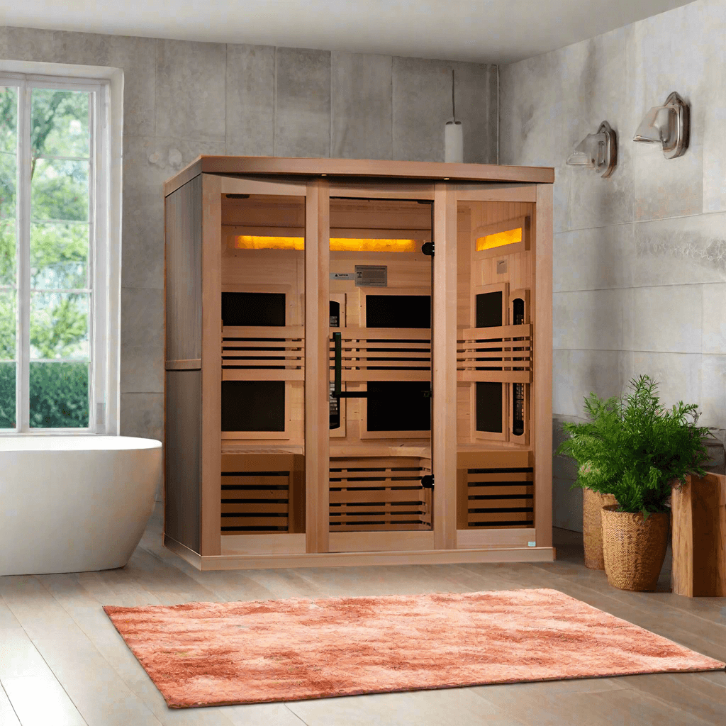 Golden Designs Saunas Golden Designs Reserve Edition 6 Person Near Zero EMF Full Spectrum with Himalayan Salt Bar (GDI-8260-01)