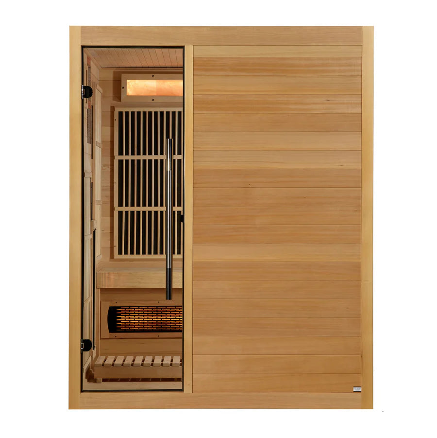 Golden Designs Saunas Golden Designs 2025 Soria 3 Person Hybrid Sauna (Indoor) Full Spectrum and Harvia Traditional Stove (GDI-8330-01)