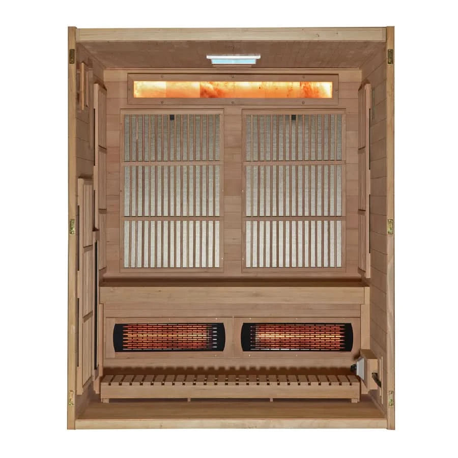 Golden Designs Saunas Golden Designs 2025 Soria 3 Person Hybrid Sauna (Indoor) Full Spectrum and Harvia Traditional Stove (GDI-8330-01)