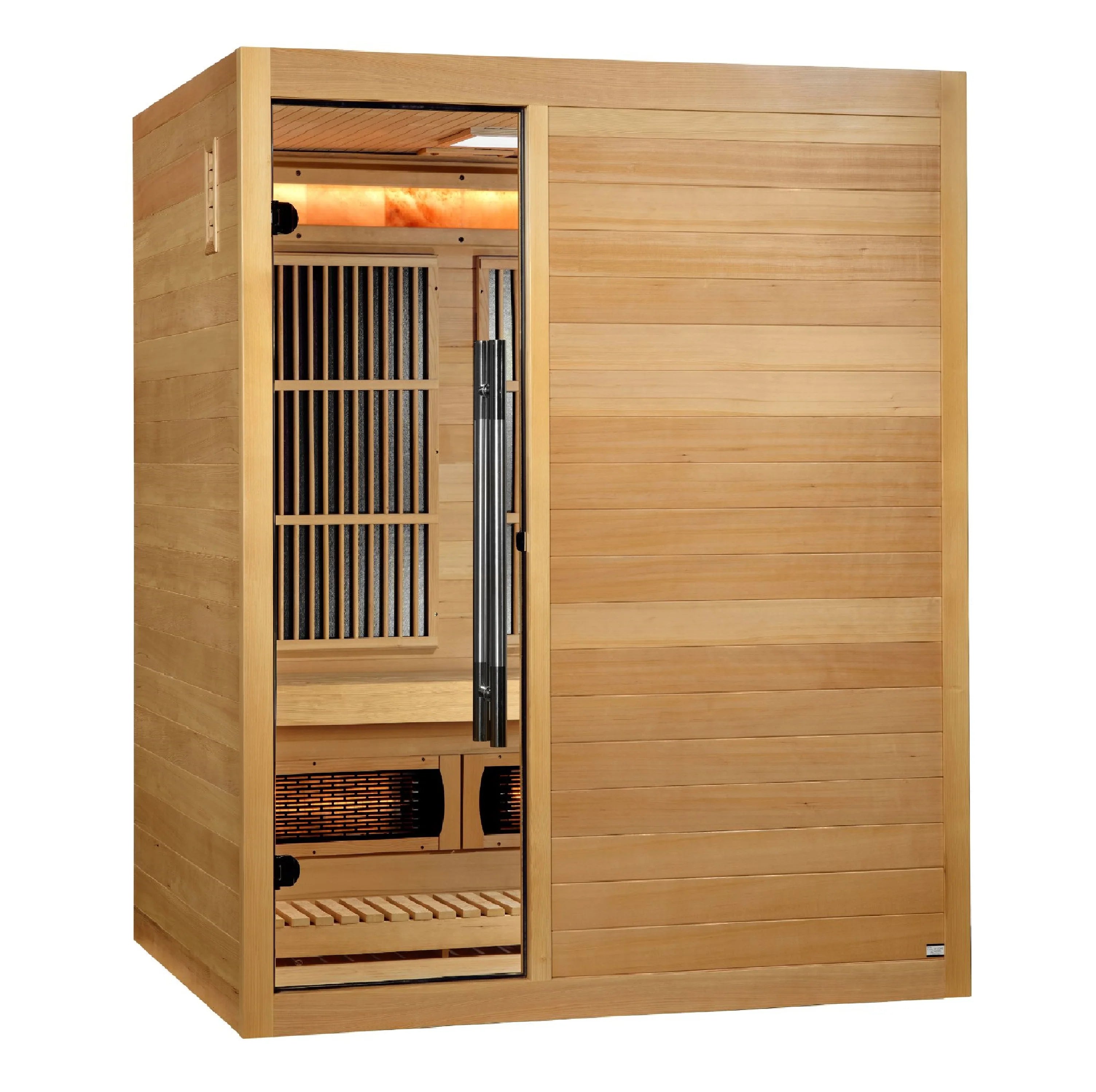 Golden Designs Saunas Golden Designs 2025 Soria 3 Person Hybrid Sauna (Indoor) Full Spectrum and Harvia Traditional Stove (GDI-8330-01)