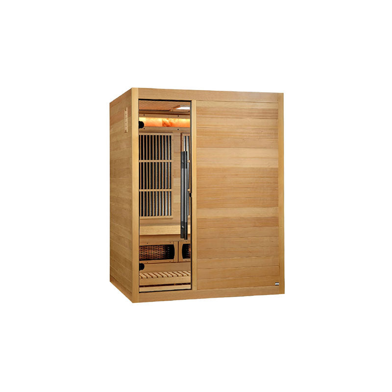 Golden Designs Saunas Golden Designs 2025 Soria 3 Person Hybrid Sauna (Indoor) Full Spectrum and Harvia Traditional Stove (GDI-8330-01)