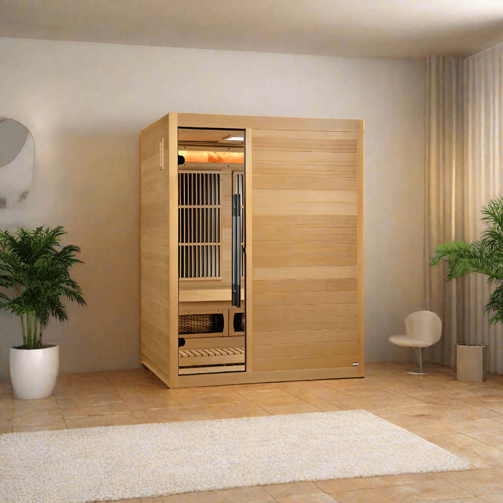 Golden Designs Saunas Golden Designs 2025 Soria 3 Person Hybrid Sauna (Indoor) Full Spectrum and Harvia Traditional Stove (GDI-8330-01)