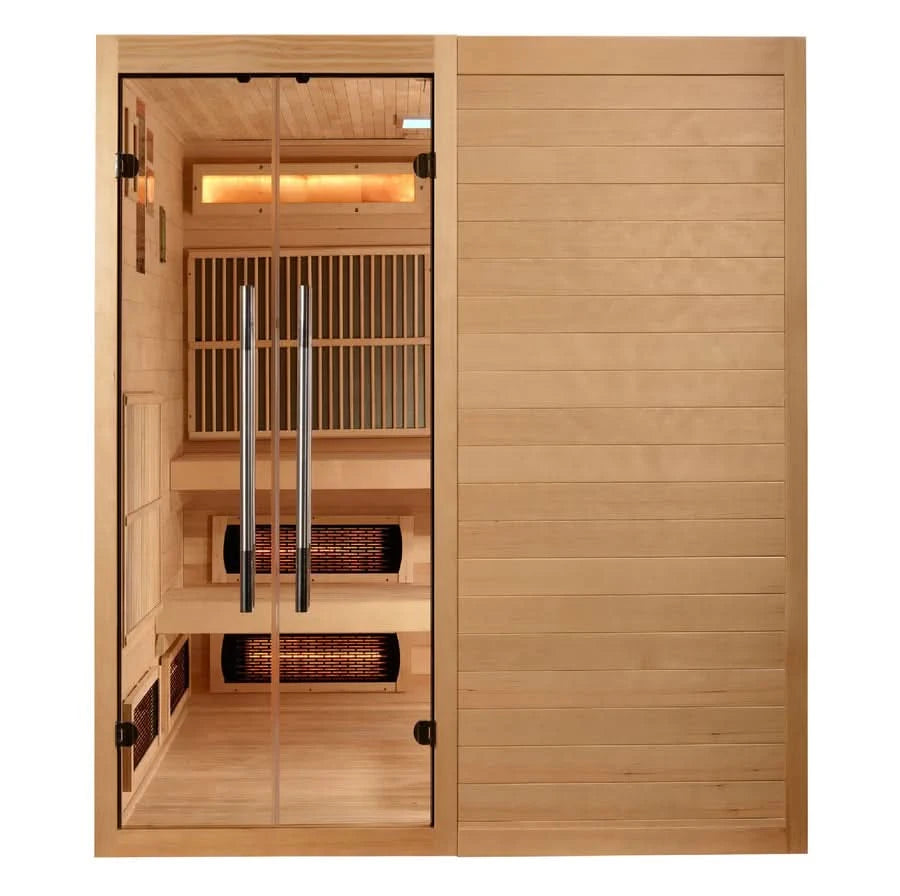 Golden Designs Saunas Golden Designs 2025 Toledo 6 Person Hybrid Sauna (Indoor) Full Spectrum and Harvia Traditional Stove (GDI-8360-01)