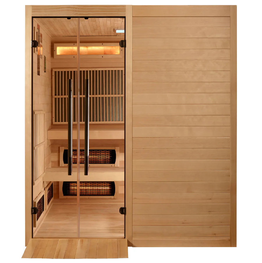 Golden Designs Saunas Golden Designs 2025 Toledo 6 Person Hybrid Sauna (Indoor) Full Spectrum and Harvia Traditional Stove (GDI-8360-01)