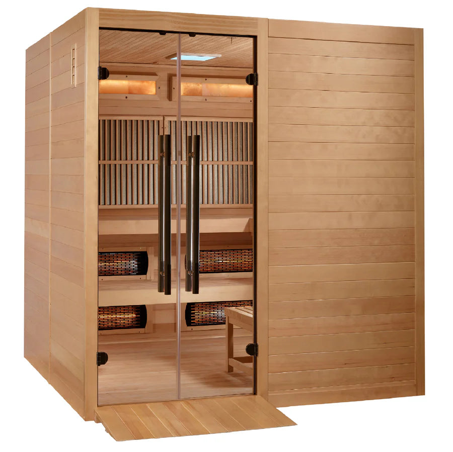 Golden Designs Saunas Golden Designs 2025 Toledo 6 Person Hybrid Sauna (Indoor) Full Spectrum and Harvia Traditional Stove (GDI-8360-01)