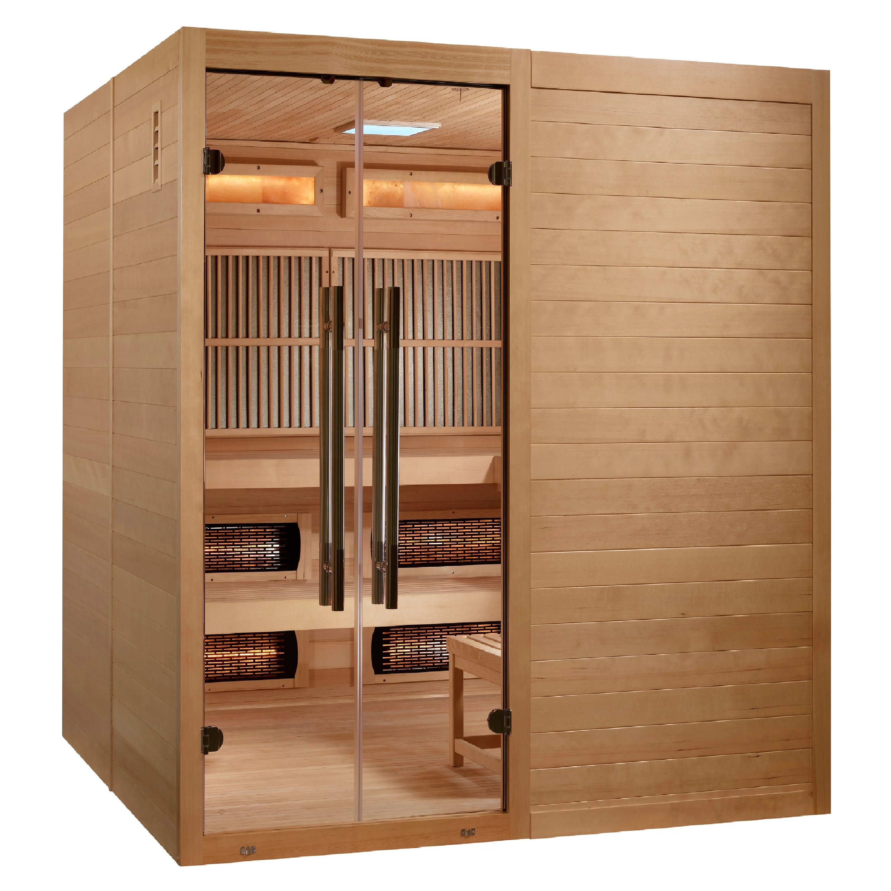 Golden Designs Saunas Golden Designs 2025 Toledo 6 Person Hybrid Sauna (Indoor) Full Spectrum and Harvia Traditional Stove (GDI-8360-01)