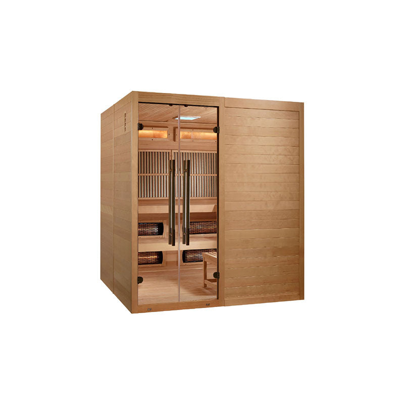 Golden Designs Saunas Golden Designs 2025 Toledo 6 Person Hybrid Sauna (Indoor) Full Spectrum and Harvia Traditional Stove (GDI-8360-01)