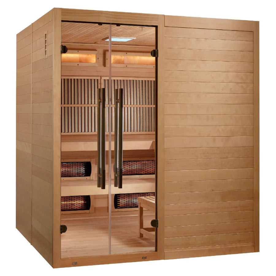 Golden Designs Saunas Golden Designs 2025 Toledo 6 Person Hybrid Sauna (Indoor) Full Spectrum and Harvia Traditional Stove (GDI-8360-01)