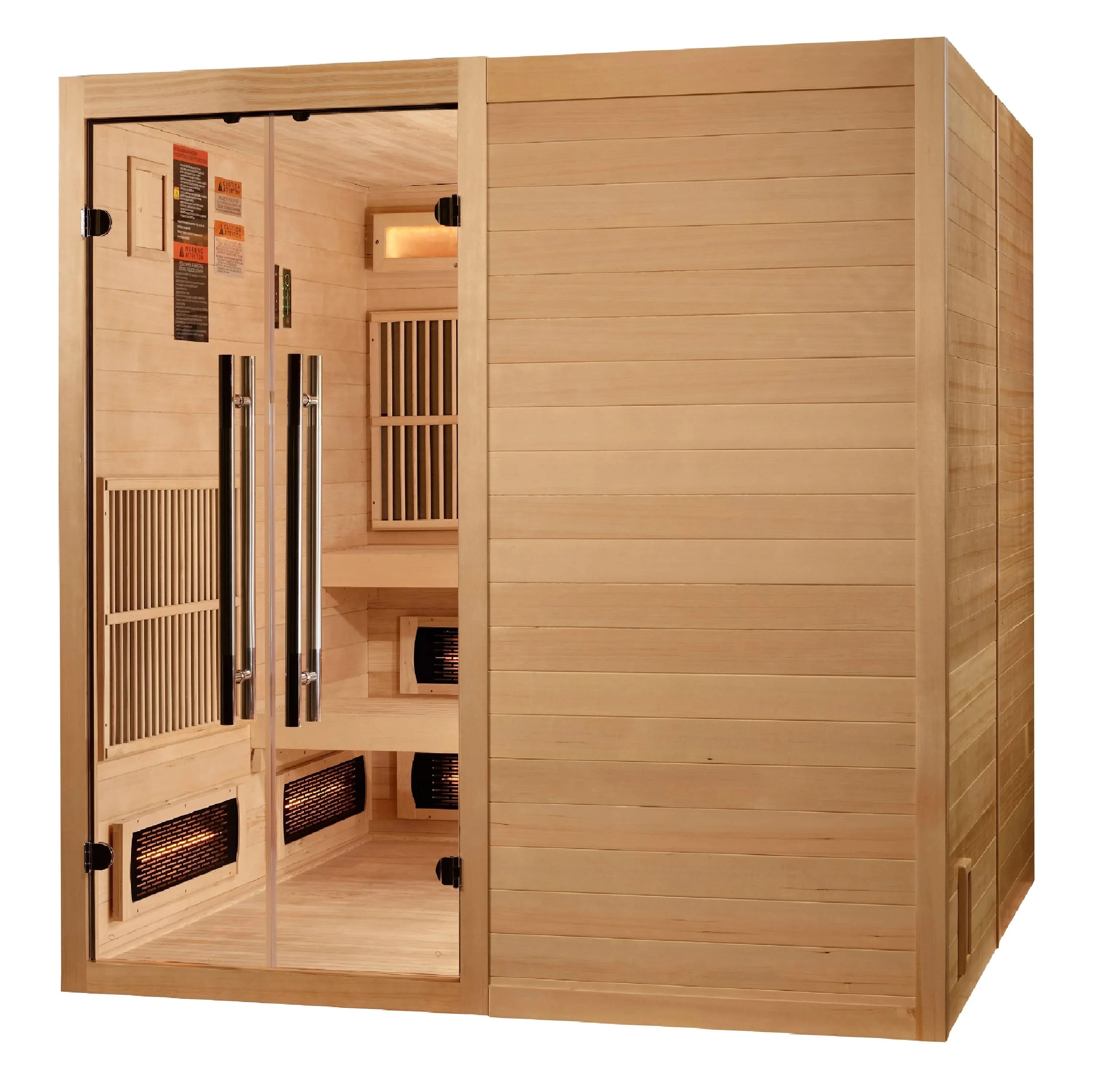 Golden Designs Saunas Golden Designs 2025 Toledo 6 Person Hybrid Sauna (Indoor) Full Spectrum and Harvia Traditional Stove (GDI-8360-01)