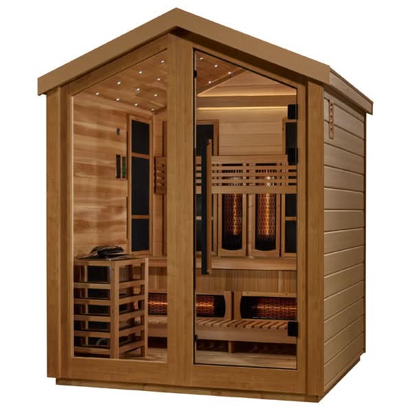 Golden Designs Saunas Golden Designs Loviisa 3 Person Barn Hybrid Full Spectrum IR Outdoor Sauna (GDI-8523-01)