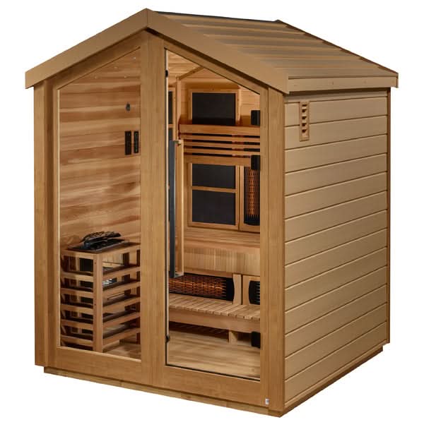 Golden Designs Saunas Golden Designs Loviisa 3 Person Barn Hybrid Full Spectrum IR Outdoor Sauna (GDI-8523-01)
