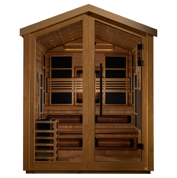 Golden Designs Saunas Golden Designs Kaskinen 6 Person Barn Hybrid Full Spectrum IR Outdoor Sauna (GDI-8526-01)