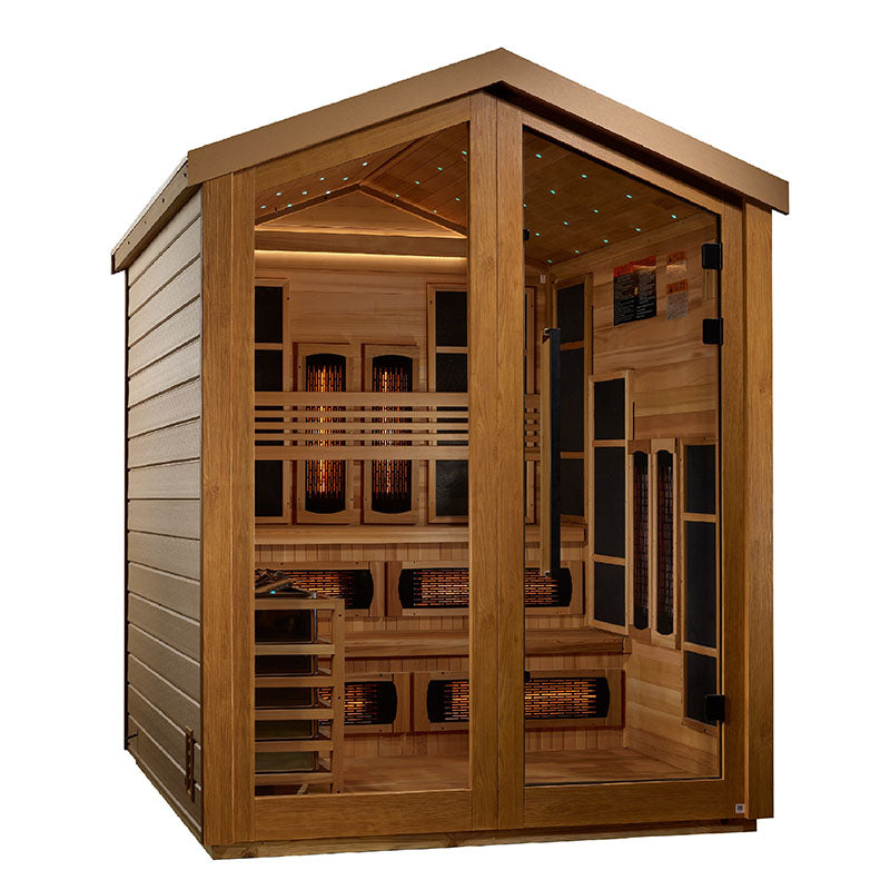 Golden Designs Saunas Golden Designs Kaskinen 6 Person Barn Hybrid Full Spectrum IR Outdoor Sauna (GDI-8526-01)