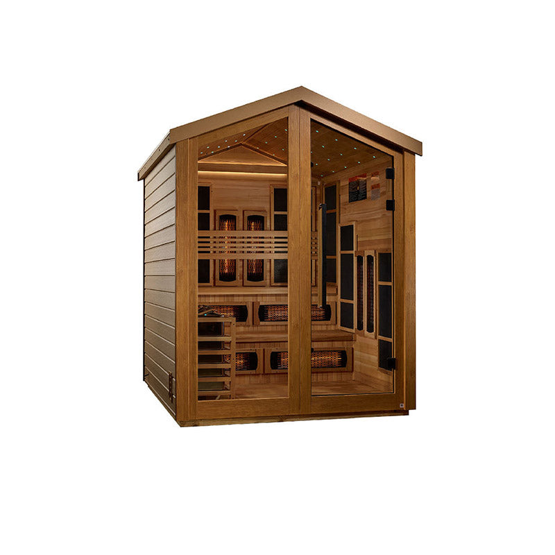 Golden Designs Saunas Golden Designs Kaskinen 6 Person Barn Hybrid Full Spectrum IR Outdoor Sauna (GDI-8526-01)