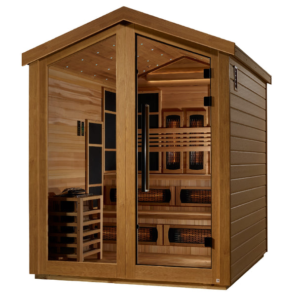 Golden Designs Saunas Golden Designs Kaskinen 6 Person Barn Hybrid Full Spectrum IR Outdoor Sauna (GDI-8526-01)