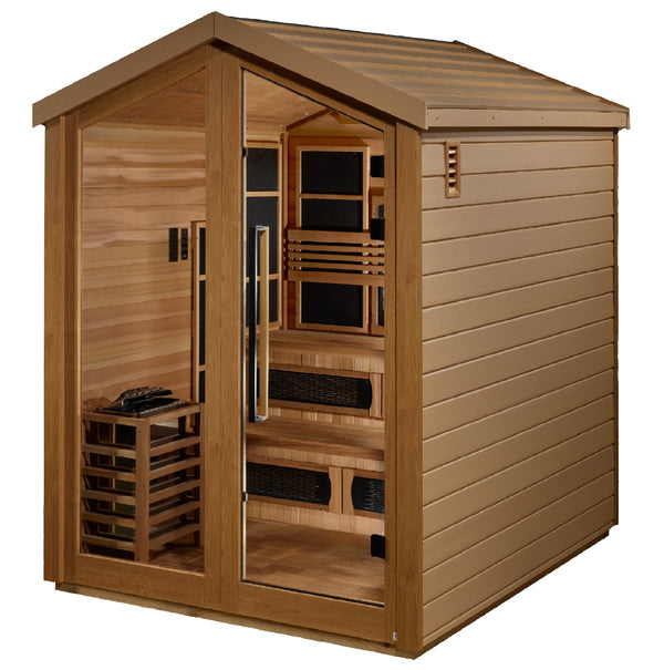 Golden Designs Saunas Golden Designs Kaskinen 6 Person Barn Hybrid Full Spectrum IR Outdoor Sauna (GDI-8526-01)