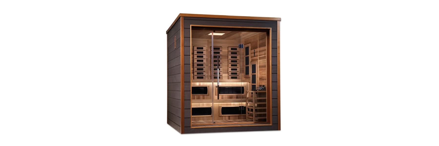 Golden Designs Saunas Golden Designs Karlstad 6 Person Outdoor-Indoor PureTech™ Hybrid Full Spectrum Sauna (GDI-8226-01)
