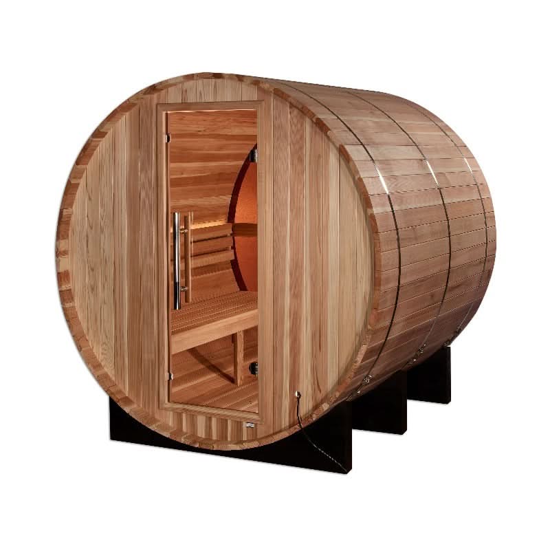Golden Designs Saunas Golden Designs Zurich 4 Person Barrel with Bronze Privacy View Traditional Sauna (GDI-B024-01)