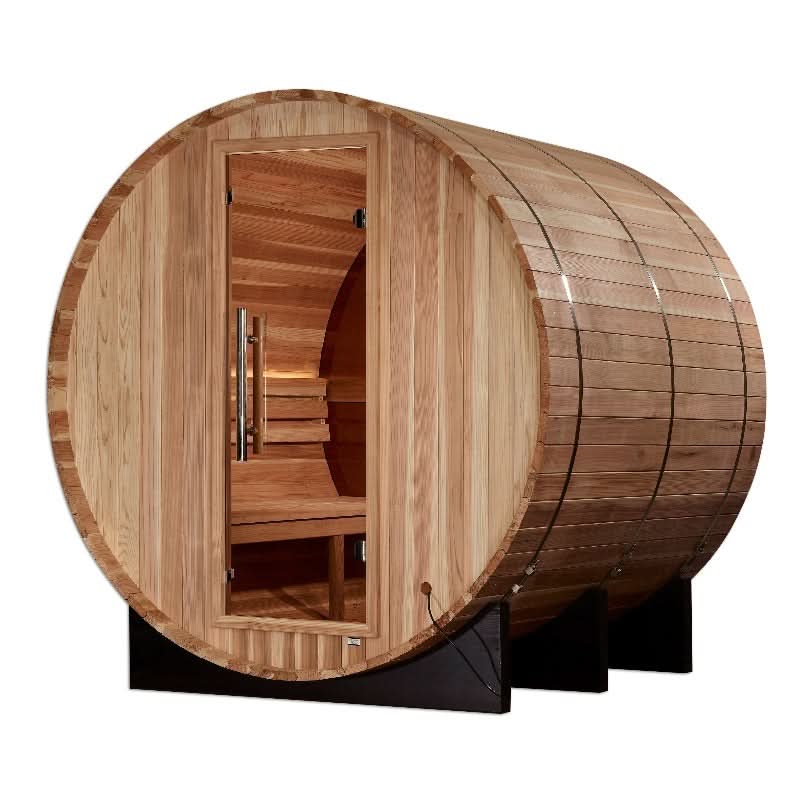 Golden Designs Saunas Golden Designs Zurich 4 Person Barrel with Bronze Privacy View Traditional Sauna (GDI-B024-01)