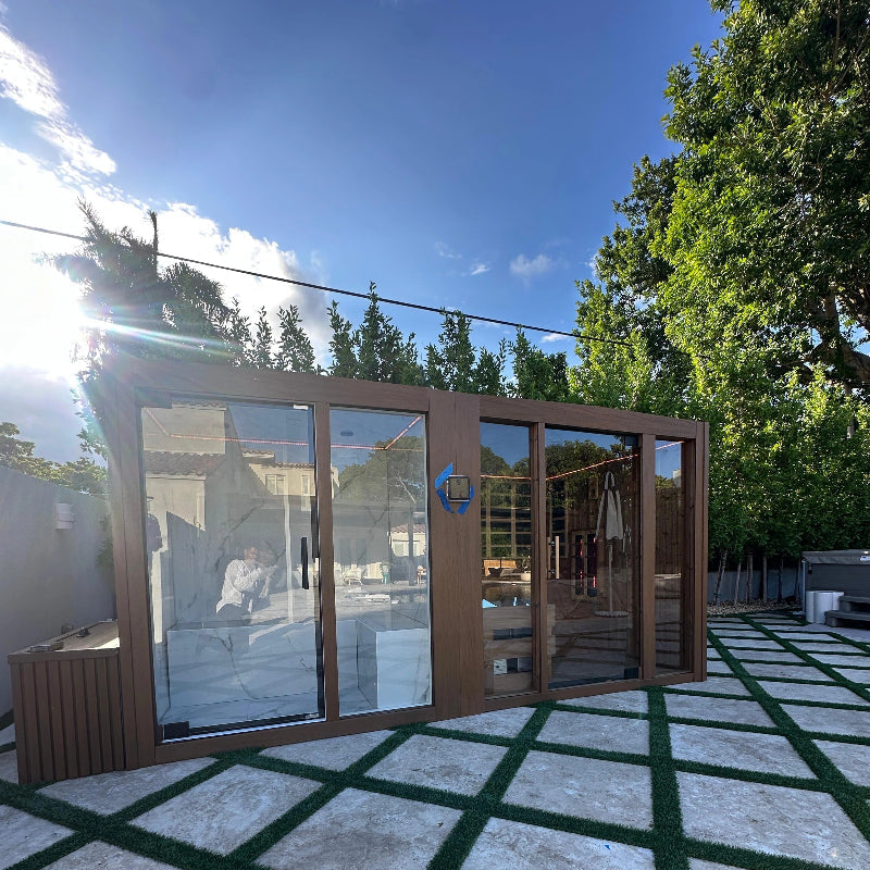 GeyserSteam Saunas GeyserSteam Nova 4-6 Person Indoor/Outdoor Traditional Sauna & Steam Room Dual Cabin