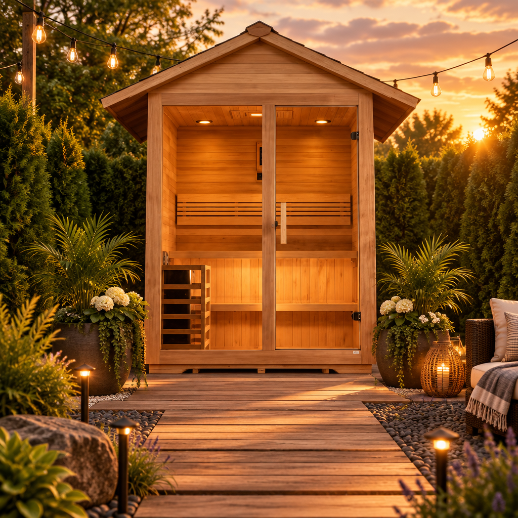 Golden Designs Saunas Gable Roof Golden Designs Arlberg 3 Person Outdoor Traditional Sauna (GDI-8103-01)
