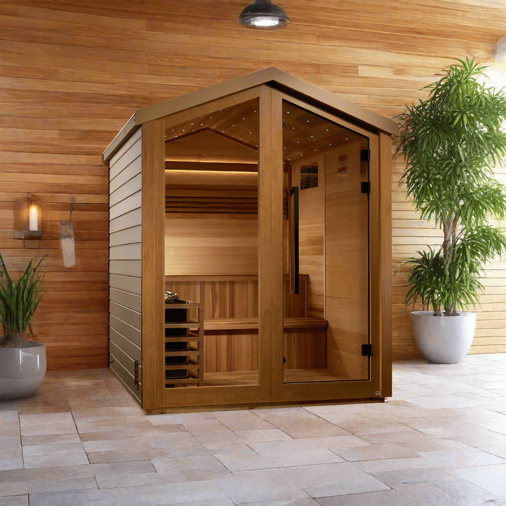 Golden Designs Saunas Golden Designs Kaarina 6 Person Barn Outdoor Traditional Sauna (GDI-8506-01)