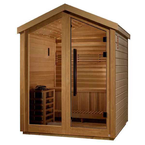 Golden Designs Saunas Golden Designs Savonlinna 3 Person Barn Outdoor Traditional Sauna (GDI-8503-01)