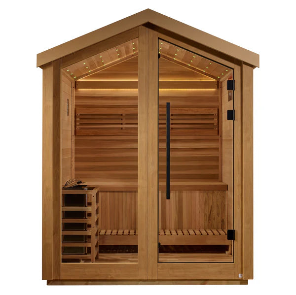 Golden Designs Saunas Golden Designs Savonlinna 3 Person Barn Outdoor Traditional Sauna (GDI-8503-01)