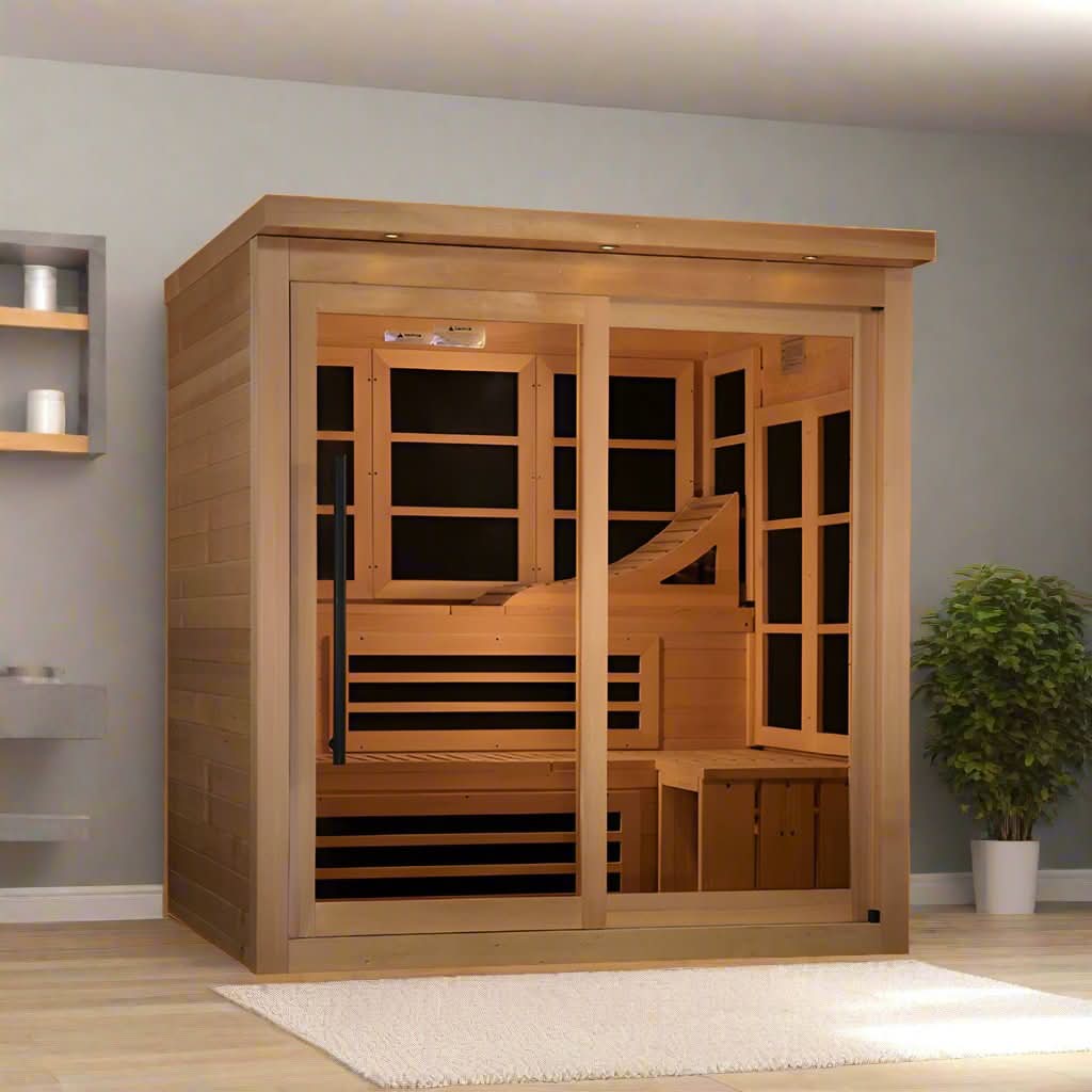 Golden Designs Saunas Golden Designs 6 Person Near Zero EMF Far IR Sauna (GDI-6996-02)