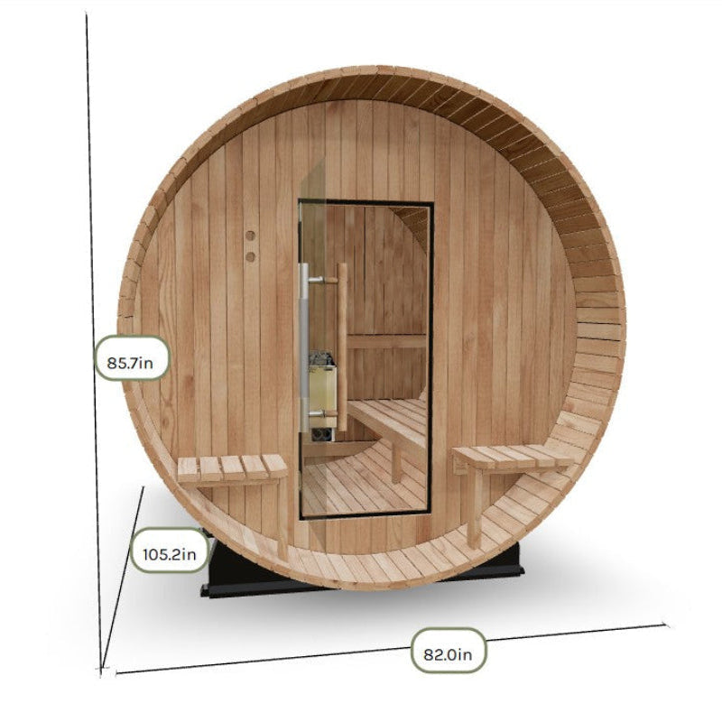 Almost Heaven Saunas Almost Heaven Grandview 4-6 person Canopy Barrel Sauna