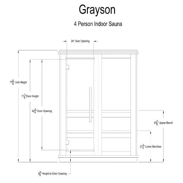 Almost Heaven Saunas Almost Heaven Grayson 4 Person Indoor Sauna