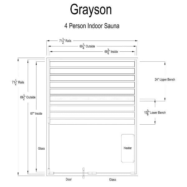 Almost Heaven Saunas Almost Heaven Grayson 4 Person Indoor Sauna