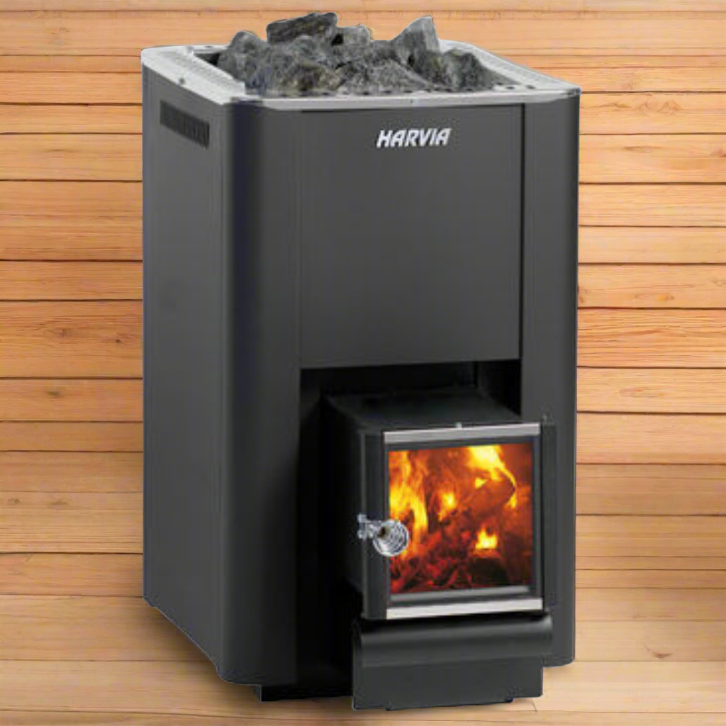 Harvia Pro 20 SL Wood Burning Sauna Stove with Firebox Extension - My Sauna World