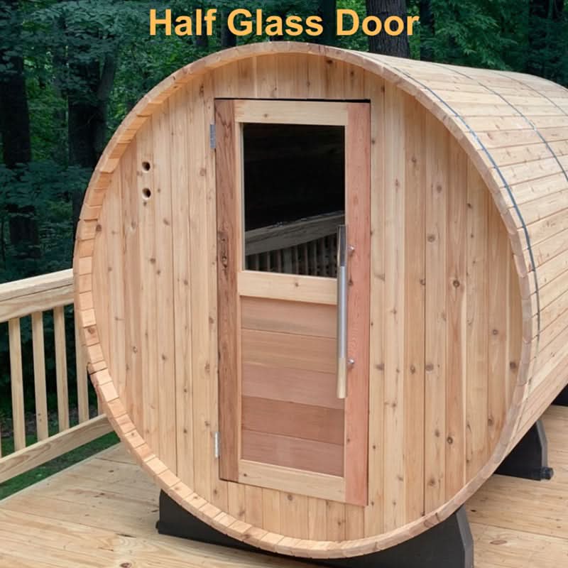 Almost Heaven Saunas Almost Heaven Huntington Canopy Barrel 6 Person Sauna