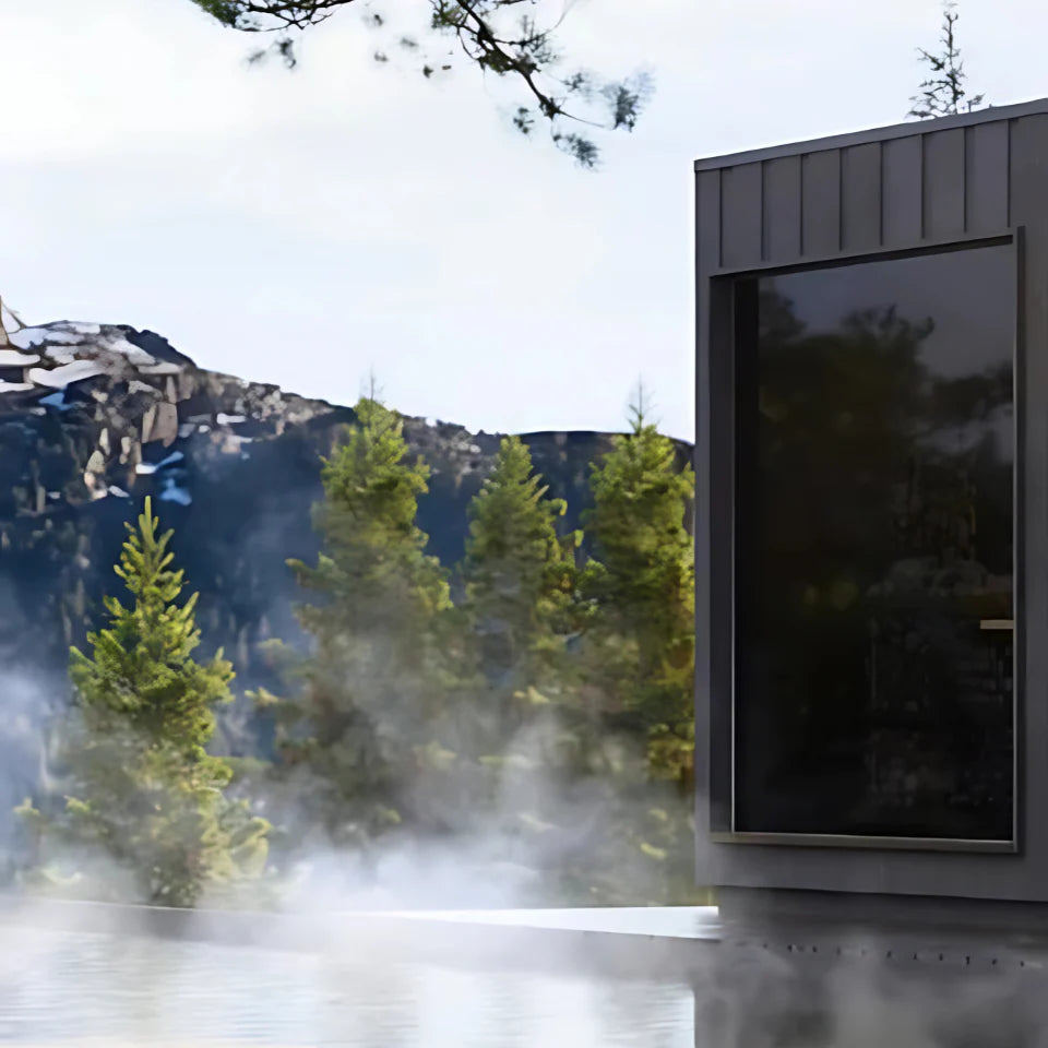 Harvia Legend Sauna in a cliff of the mountain .