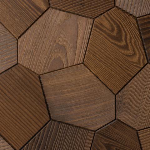EmotionWood Accessories EmotionWood Hexagon Thermo-Ash Brushed Decorative Sauna Wall Panel, 16.14"x16.14"