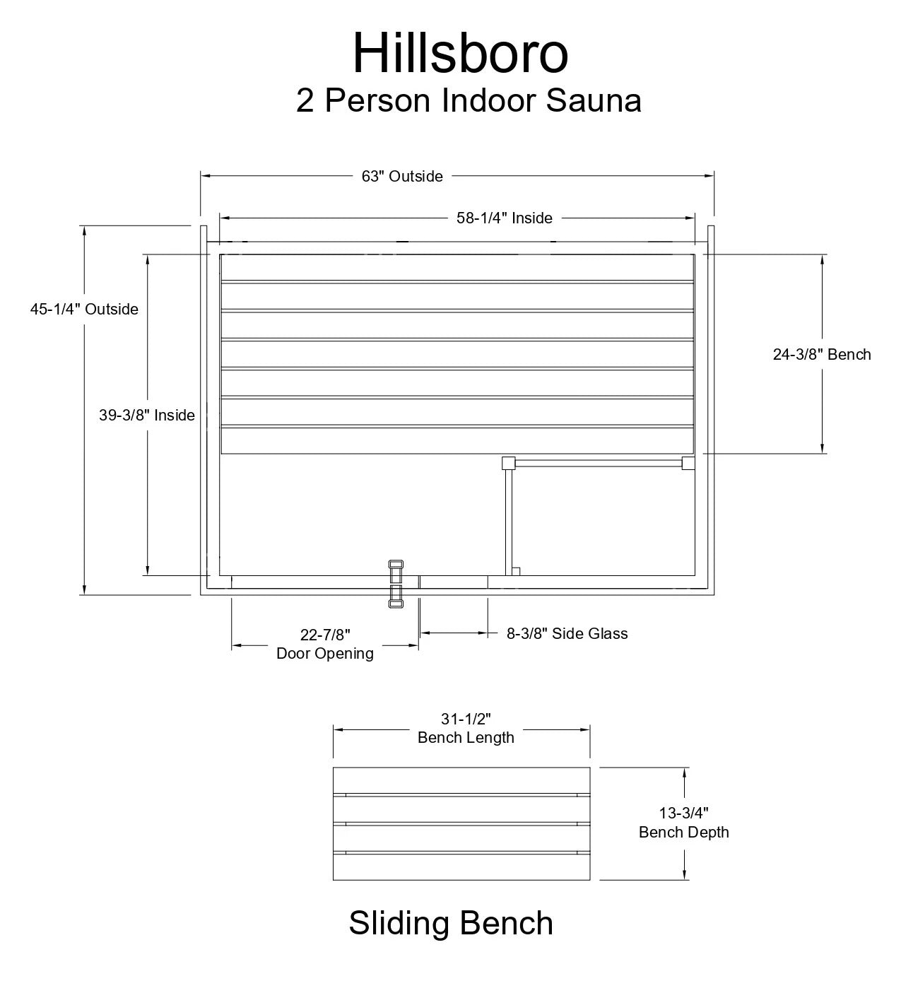 Almost Heaven Saunas Almost Heaven Hillsboro 2 Person Indoor Sauna