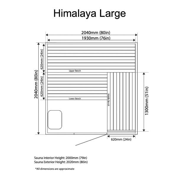 Almost Heaven Saunas Almost Heaven Himalaya 6 Person Indoor Sauna