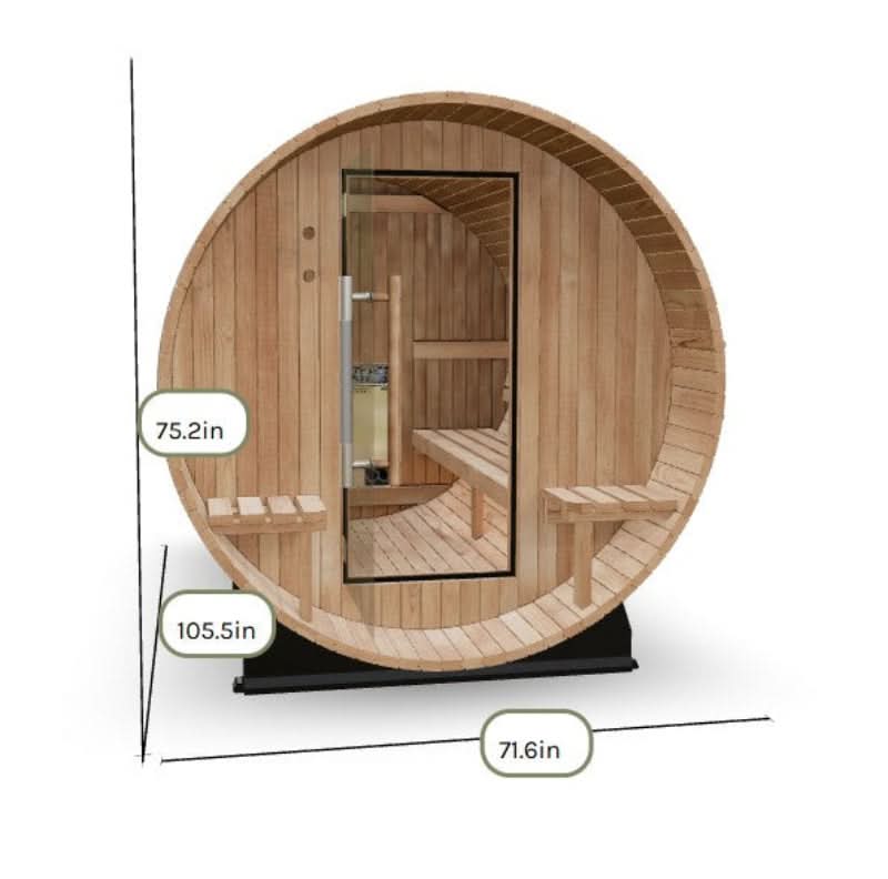 Almost Heaven Saunas Almost Heaven Huntington Canopy Barrel 6 Person Sauna