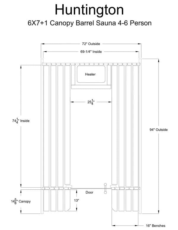 Almost Heaven Saunas Almost Heaven Huntington Canopy Barrel 6 Person Sauna