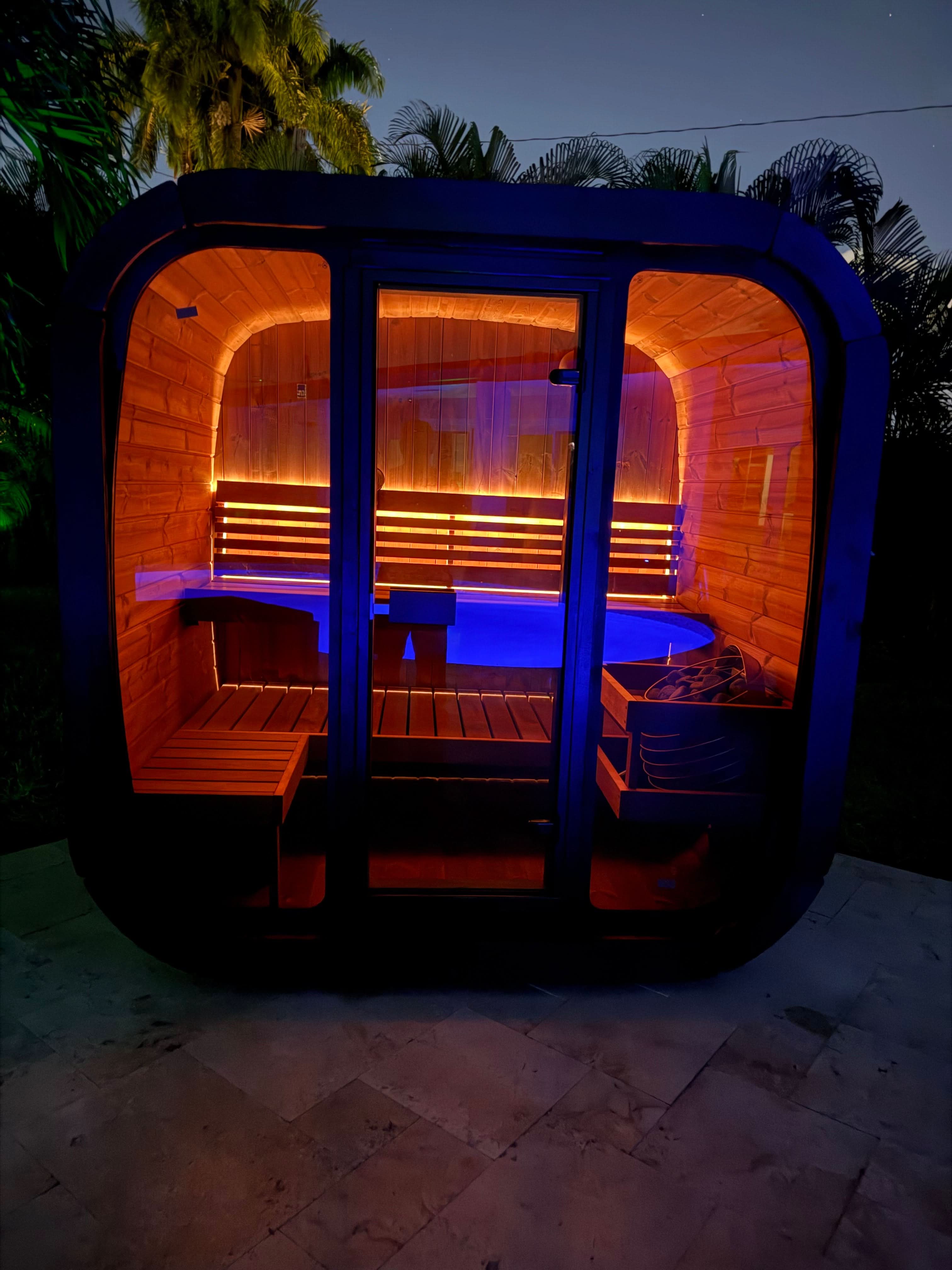 SaunaLife Saunas SaunaLife Model CL5G 4 Person Cube-Series Outdoor Sauna Kit